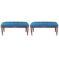 Pair of Italian Empire Faux Bois Benches