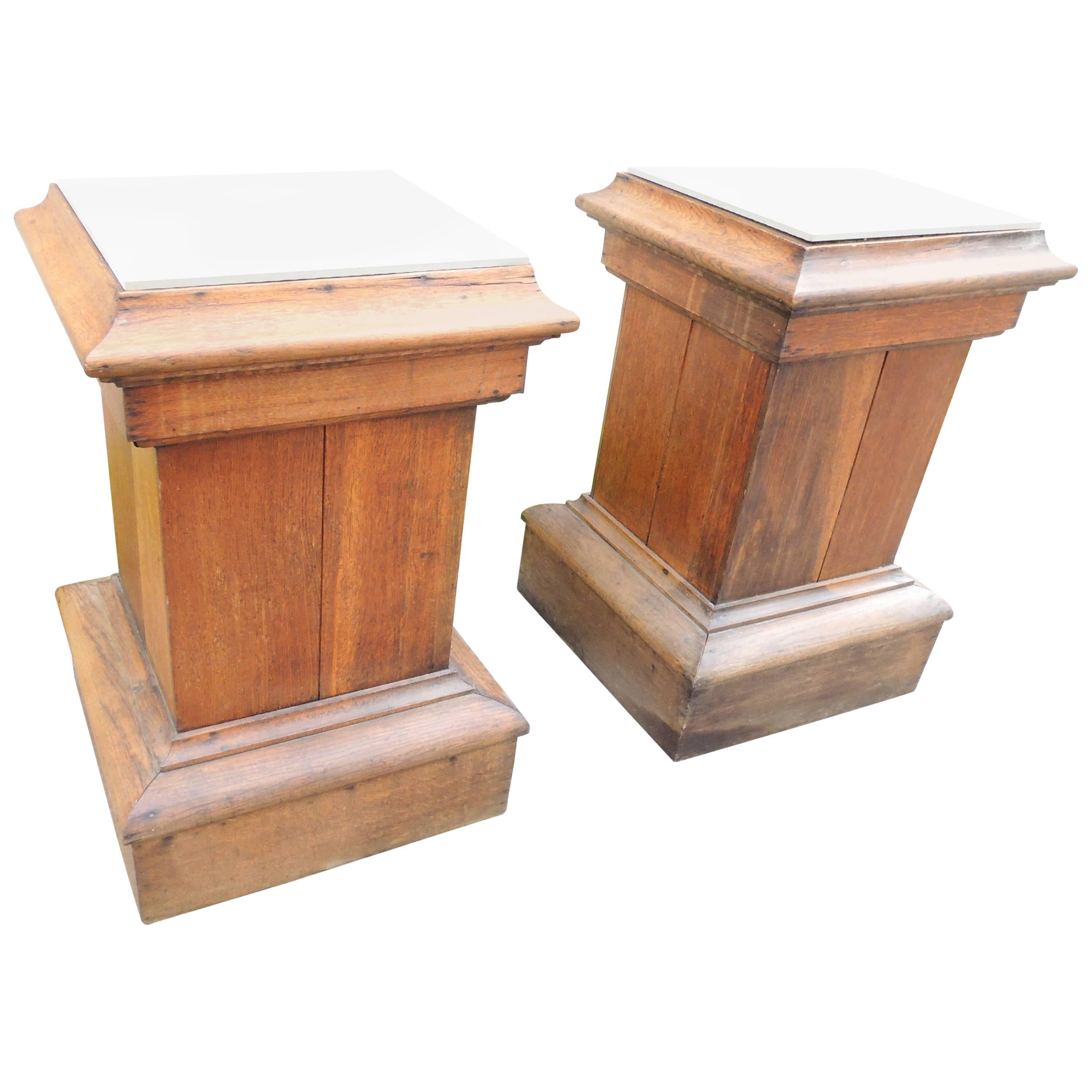 Pair of 19th Century Oak Pedestals, France For Sale