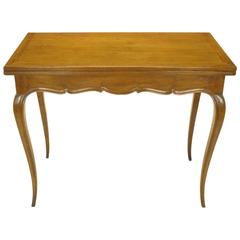 French Carved Fruitwood Cabriole Leg Flip-Top Game Table 8