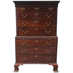 Late 18th C English Mahogany Chest on Chest 8