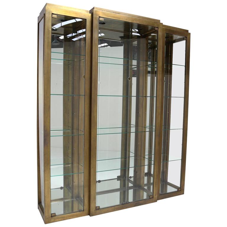 Midcentury Brass Display Vitrine at 1stdibs