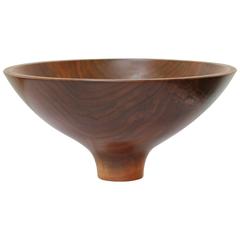 Modernist Hand-Turned Black Walnut Bowl