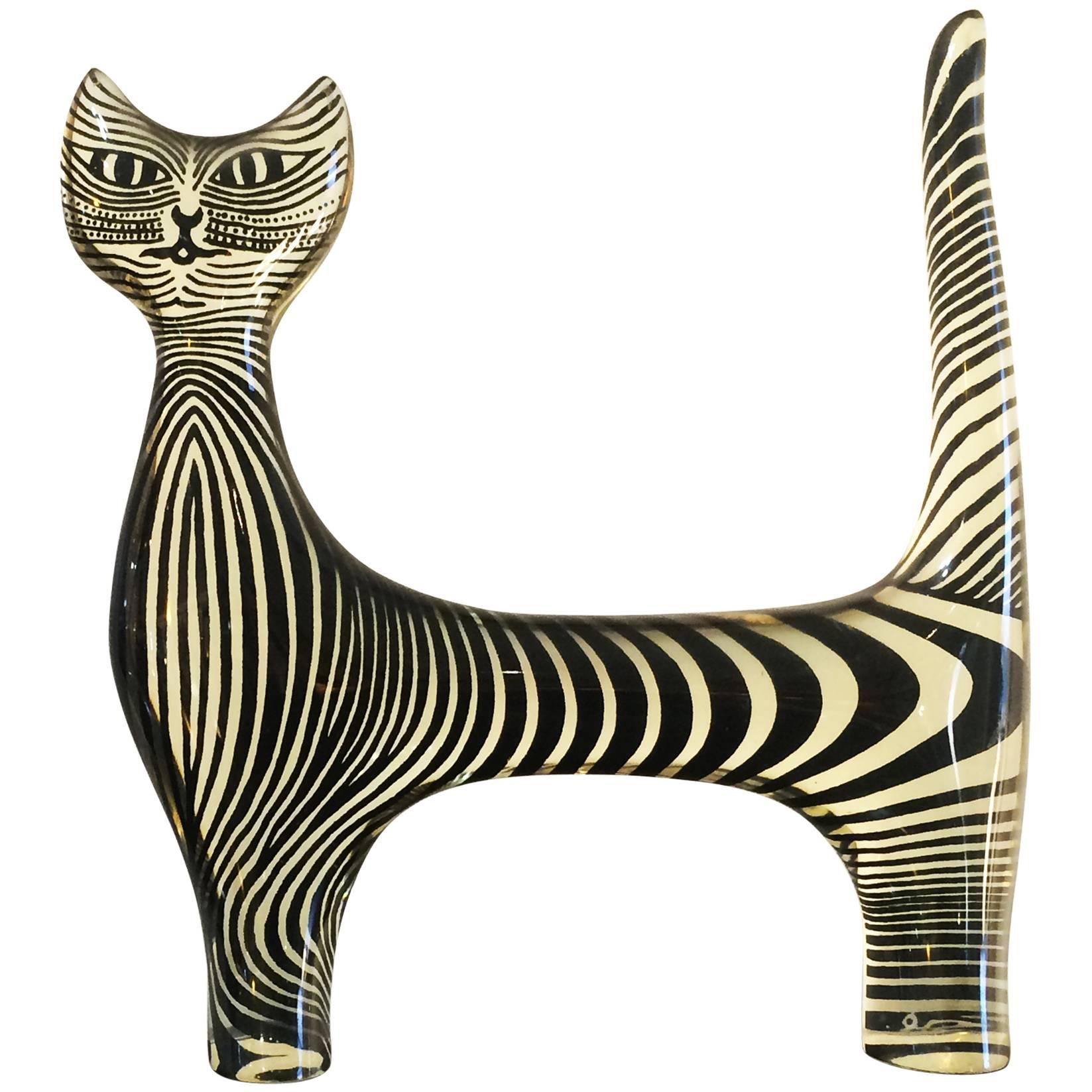Large Standing Lucite Cat by Abraham Palatnik