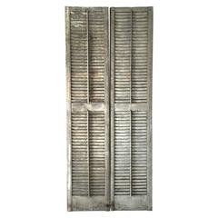 Antique Large Pair of 19th Century French Shutters with Original Paint