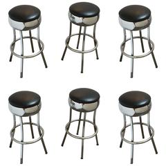 Six Chrome Bar Stools 'Priced Individually' 7