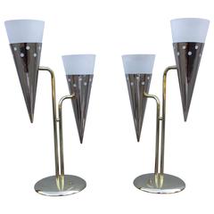 1950s Modern Italian Brass Table Lamps