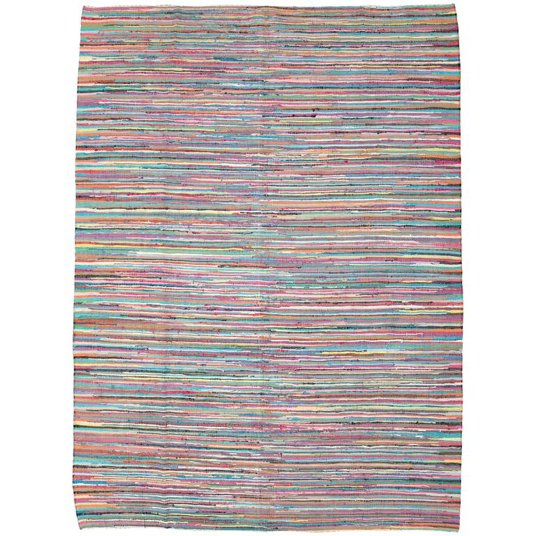 Vintage American Rag Rug For Sale at 1stdibs