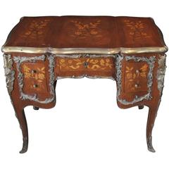 Vintage Louis XV Style Knee Hole Desk Writing Table Bureau
