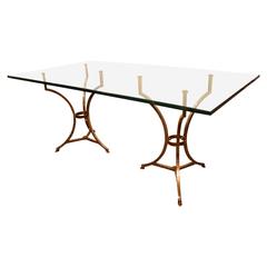 Jansen Polished Steel, Brass and Mirror Coffee Table 6