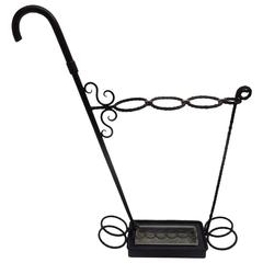 French 1950s Wrought Iron Umbrella Stand