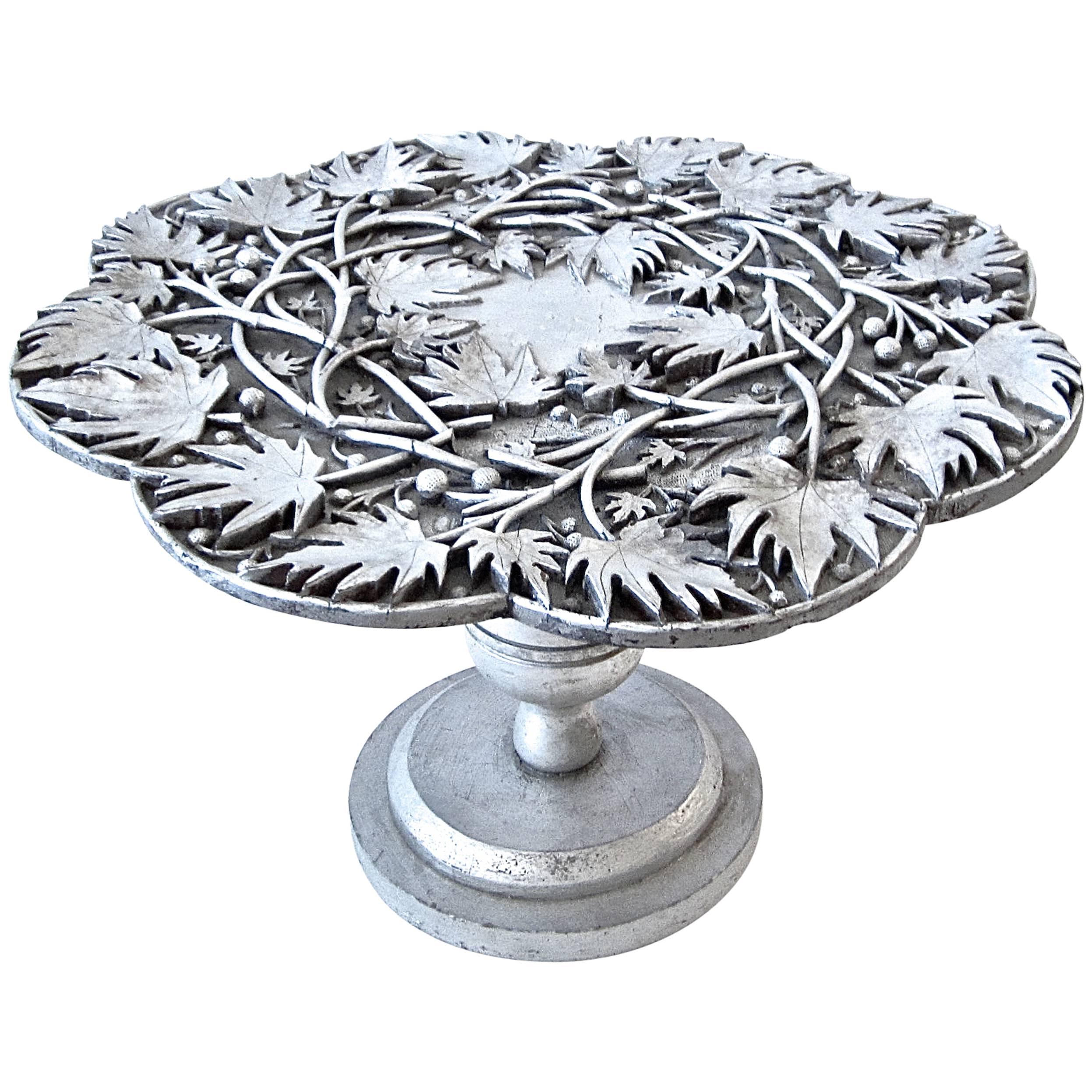 James Mont Silver Leaf Side Table