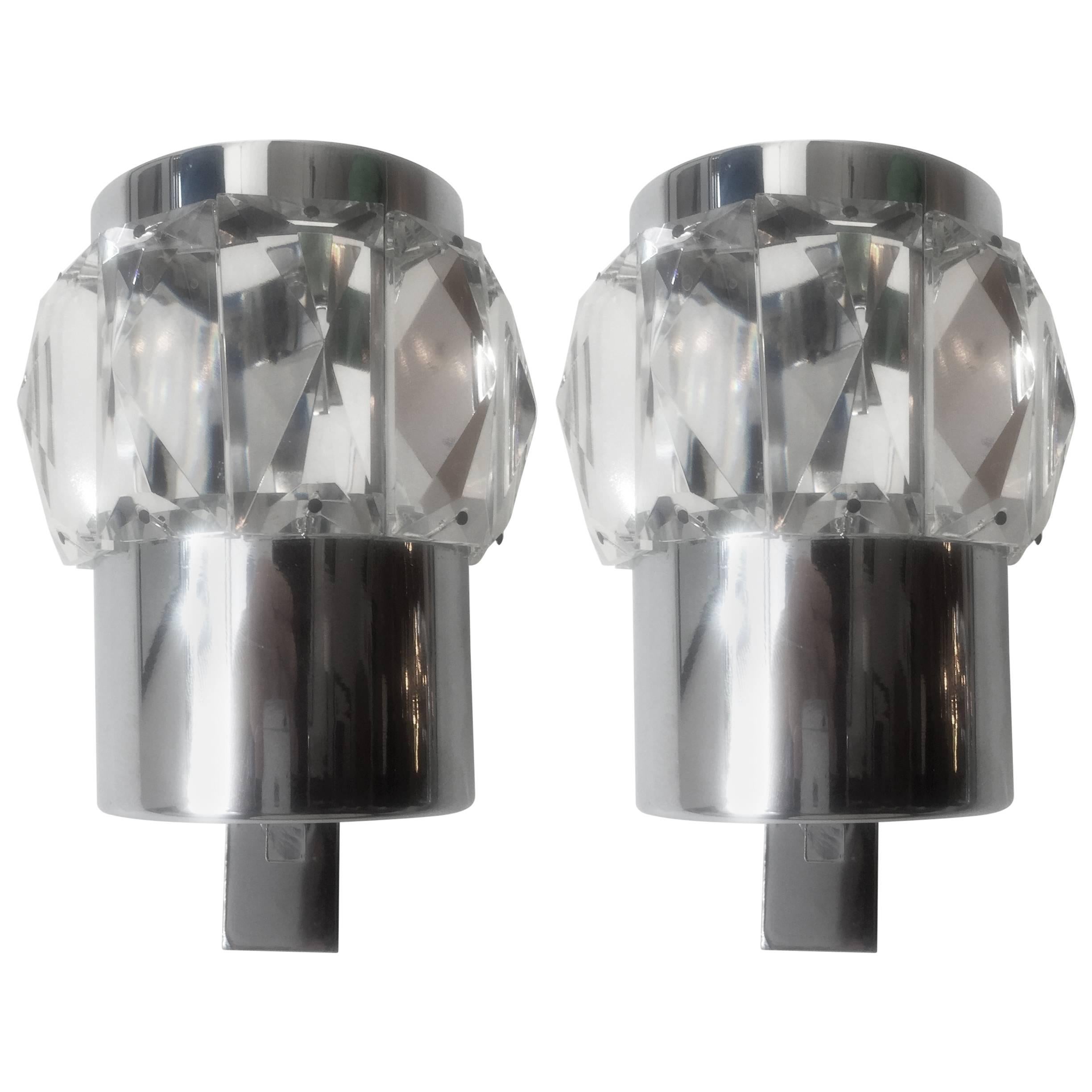 Pair of German 1960s Space Age Wall Lights For Sale