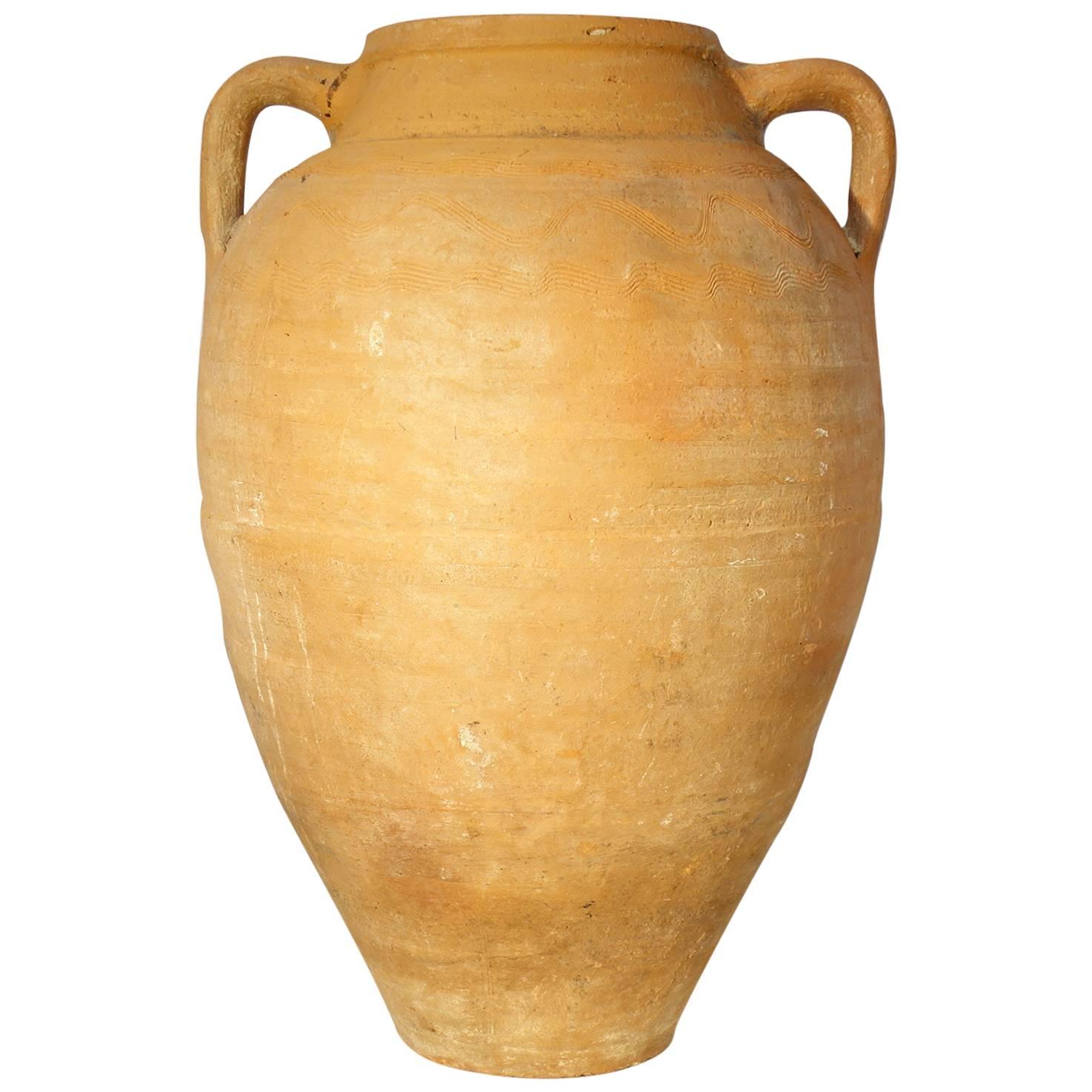 Mediterranean Antique Terracotta Amphora with Handles