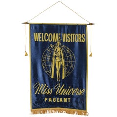 Miss Universe Pageant Welcome Banner, All Original, circa 1952, Long Beach CA
