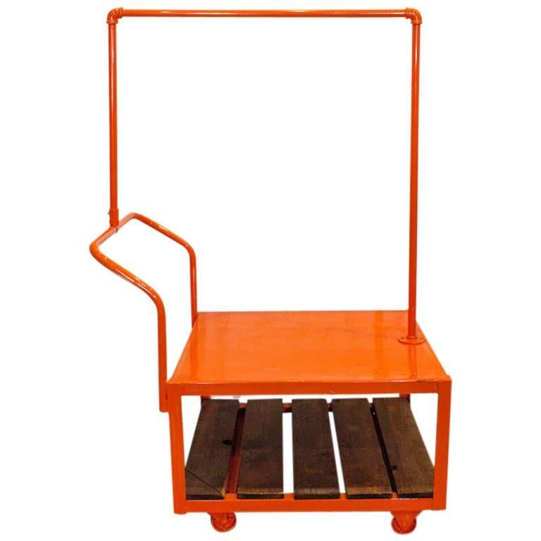 Kitson Rolling Display Cart, Orange