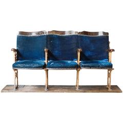 Distressed Blue Velvet Cinema Seats