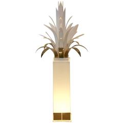 Vintage Mid-Century Palm Tree Lucite and Brass Floor Lamp by Peter Doff, Netherlands