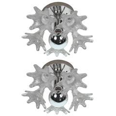 Pair of Murano Flower Sconces 2