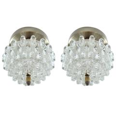 Pair of Unusual Moulded Glass Sconces 6