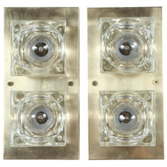 Pair of Cubist Style Sconces by Sciolari