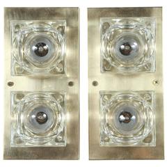 Pair of Cubist Style Sconces by Sciolari 5