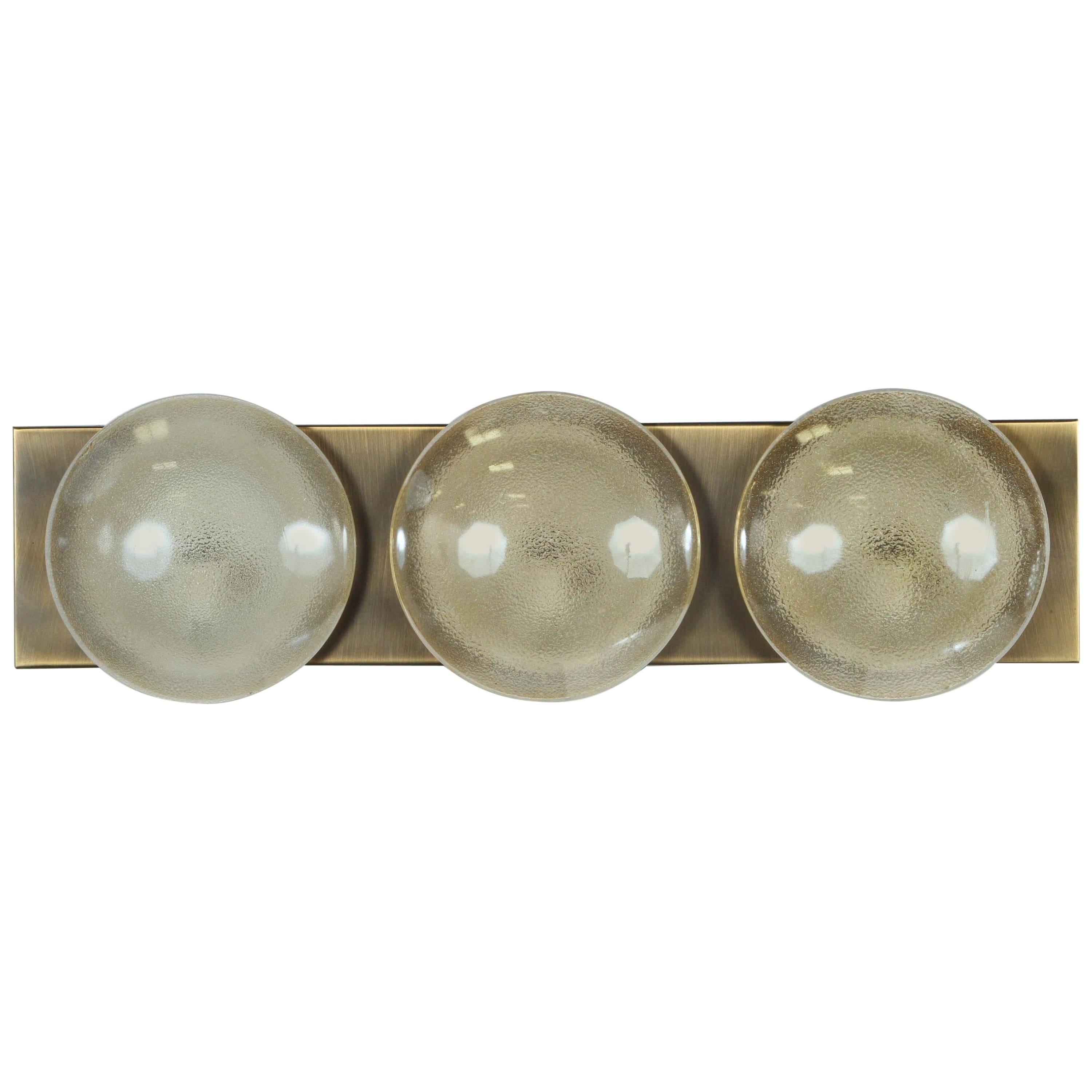 Three Globe Opalescent Sconce by Doria