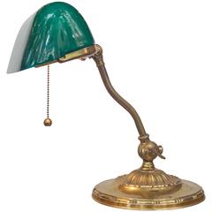 Antique Emeralite Banker's Desk Lamp