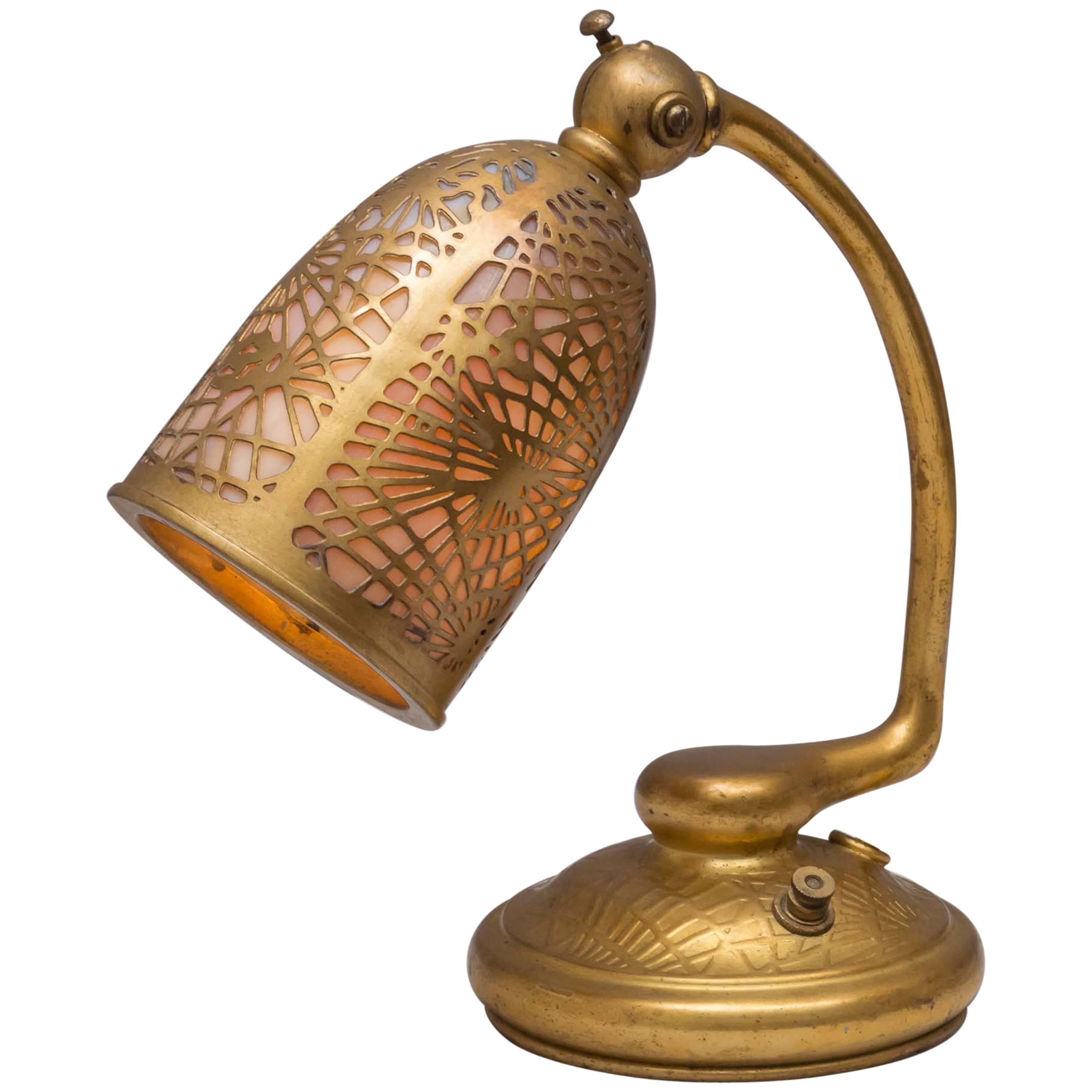 Tiffany Studios Gilt Bronze Pine Needle Desk Lamp