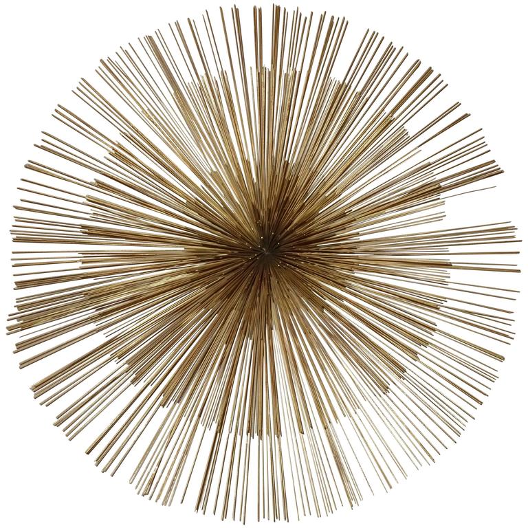 Signed Mid-Century Curtis Jere Brass Starburst Wall Sculpture 1