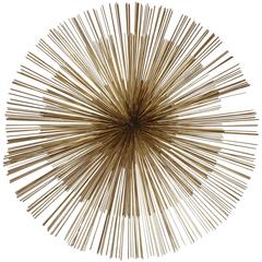 Signed Mid-Century Curtis Jere Brass Starburst Wall Sculpture 12