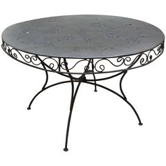 French Tole Round Garden Table