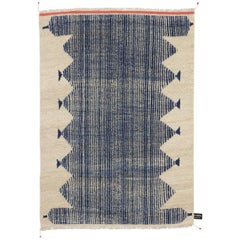 Primitive Weave D Navy #1646 Rug Designed by Chiara Andreatti for cc-tapis