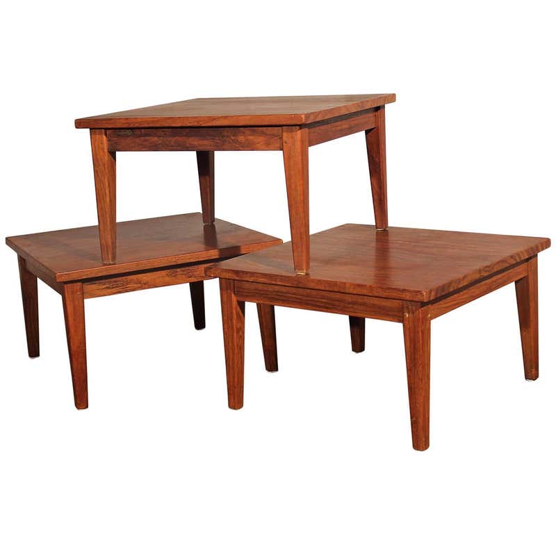 3 Tier Stackable Table Three-Tiered Stackable Round Coffee Table, Italy, Mid-Century at 1stdibs