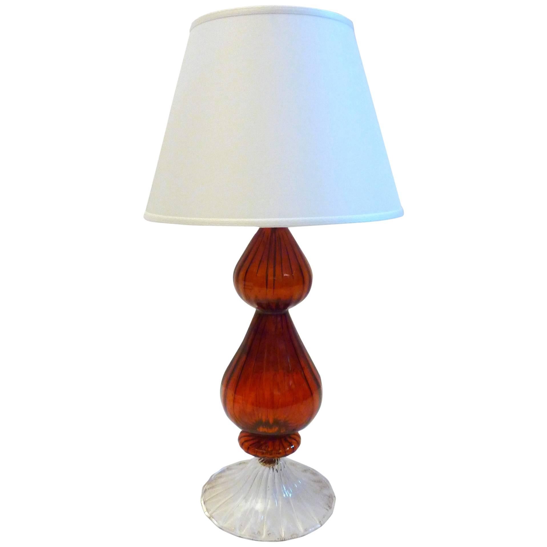 Murano Glass Table Lamp Italy 