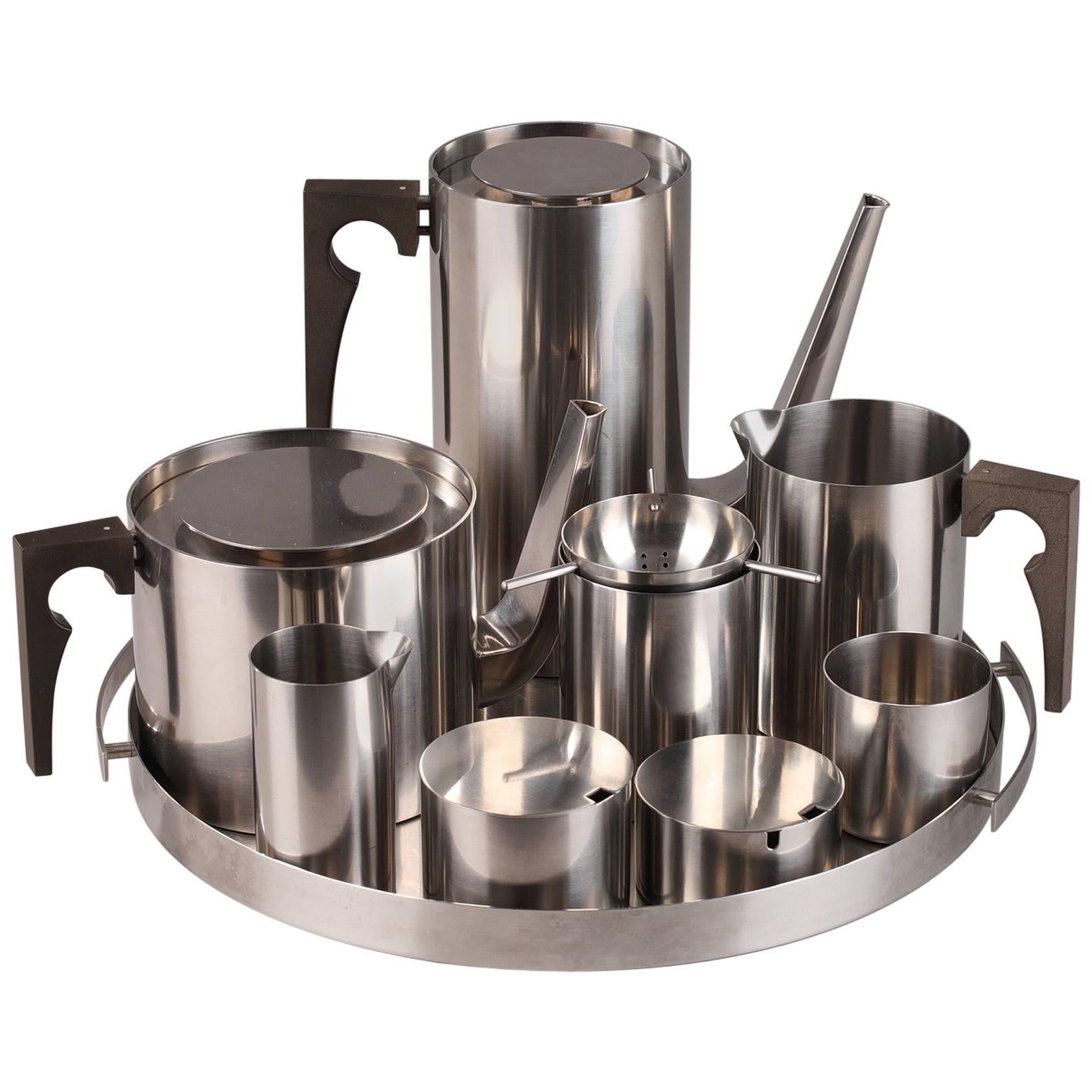 Arne Jacobsen Stainless Steel Coffee and Tea Service by Stelton