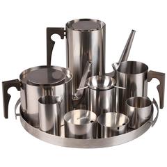 Vintage Arne Jacobsen Stainless Steel Coffee and Tea Service by Stelton