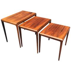 Rosewood Nesting Tables by Johannes Andersen for CFC Mobler