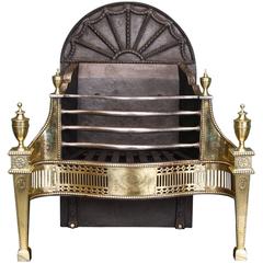 English 19th Century Brass Adam-Style Fireplace Fire Grate 5