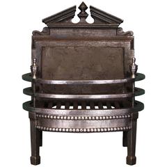 Antique Small 19th Century Wrought and Cast Fireplace Fire Grate