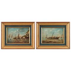 Pair of Seascape Oil Paintings by Pierre-Julien Gilbert