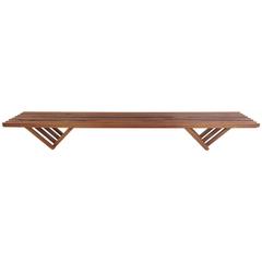 Rare Mid-Century Modern Slat Bench Coffee Table
