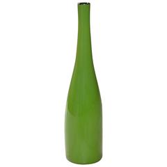 Ceramic Bottle Vase Green Signed Ruelland, circa 1960