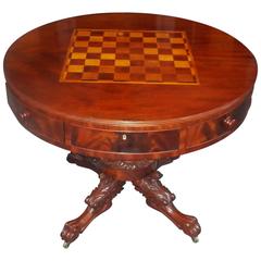 American Mahogany Inlaid Circular Game Table, Philadelphia, Circa 1810