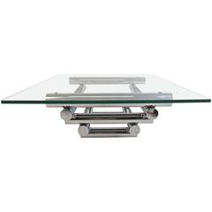 Mid-Century Modern Tubular Chrome Coffee Table in the Style of Paul Mayen 7