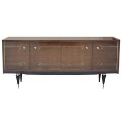 French Art Deco Exotic Macassar Ebony Buffet, circa 1940s
