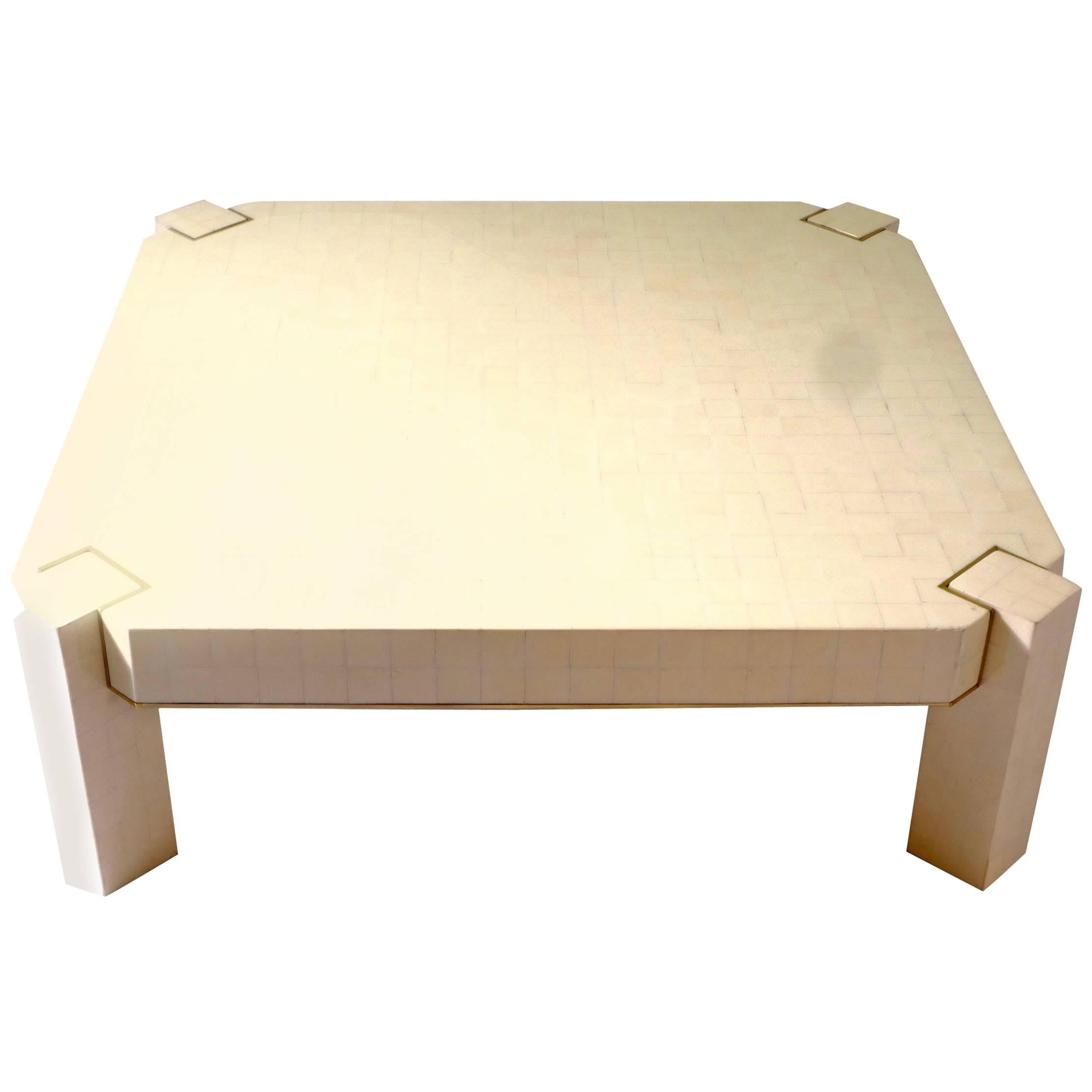 Square Coffee Table in Warthog Tooth, circa 1970