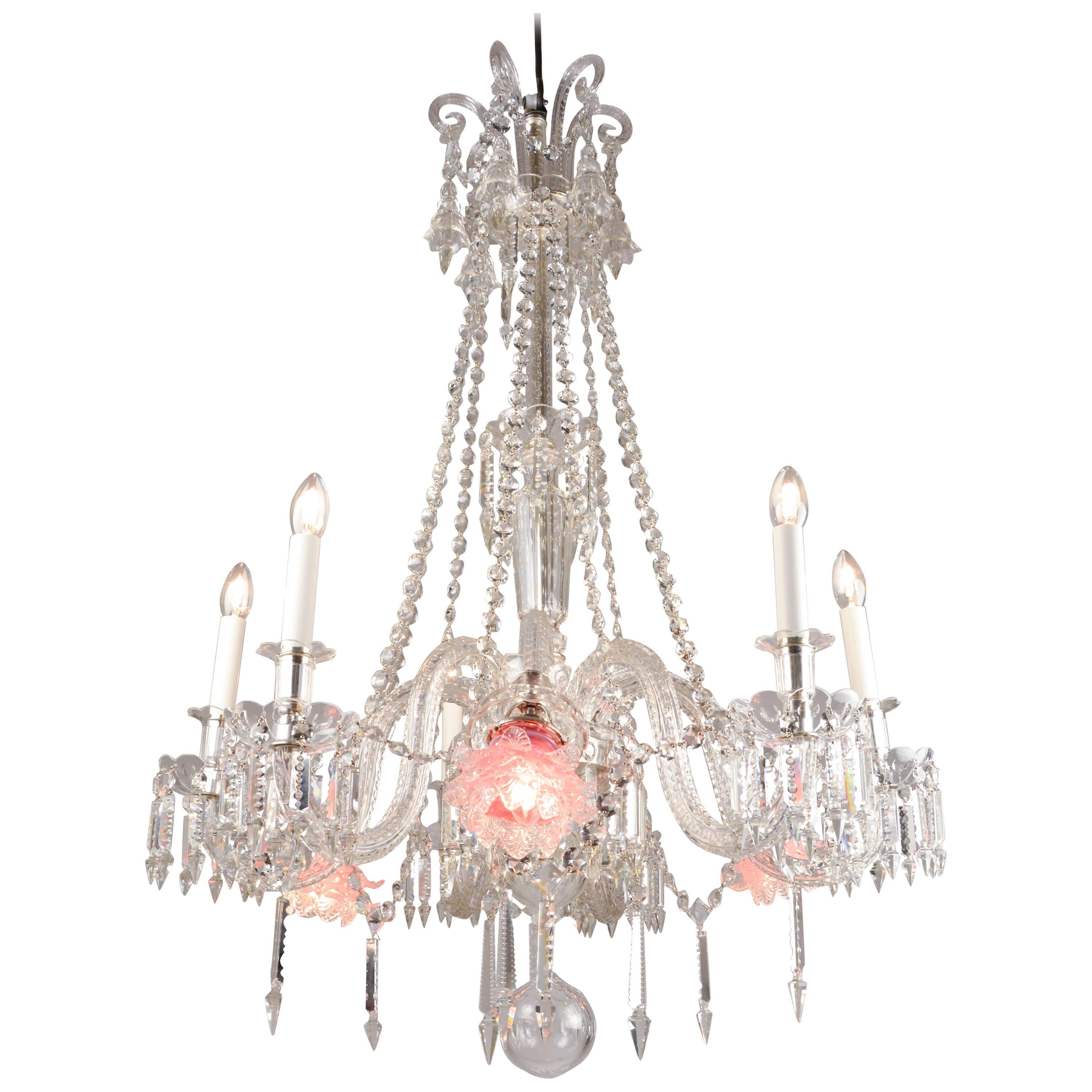 Art Deco Glass Arm Chandelier For Sale