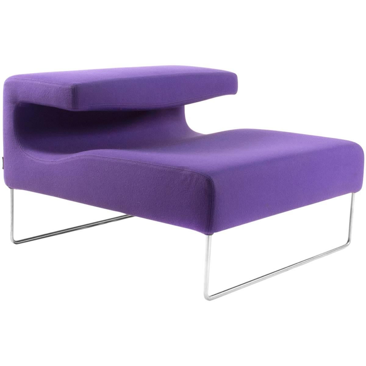 Purple Moroso Chaise Longue Lowseat Chair by Patricia Urquiola, Italy For Sale