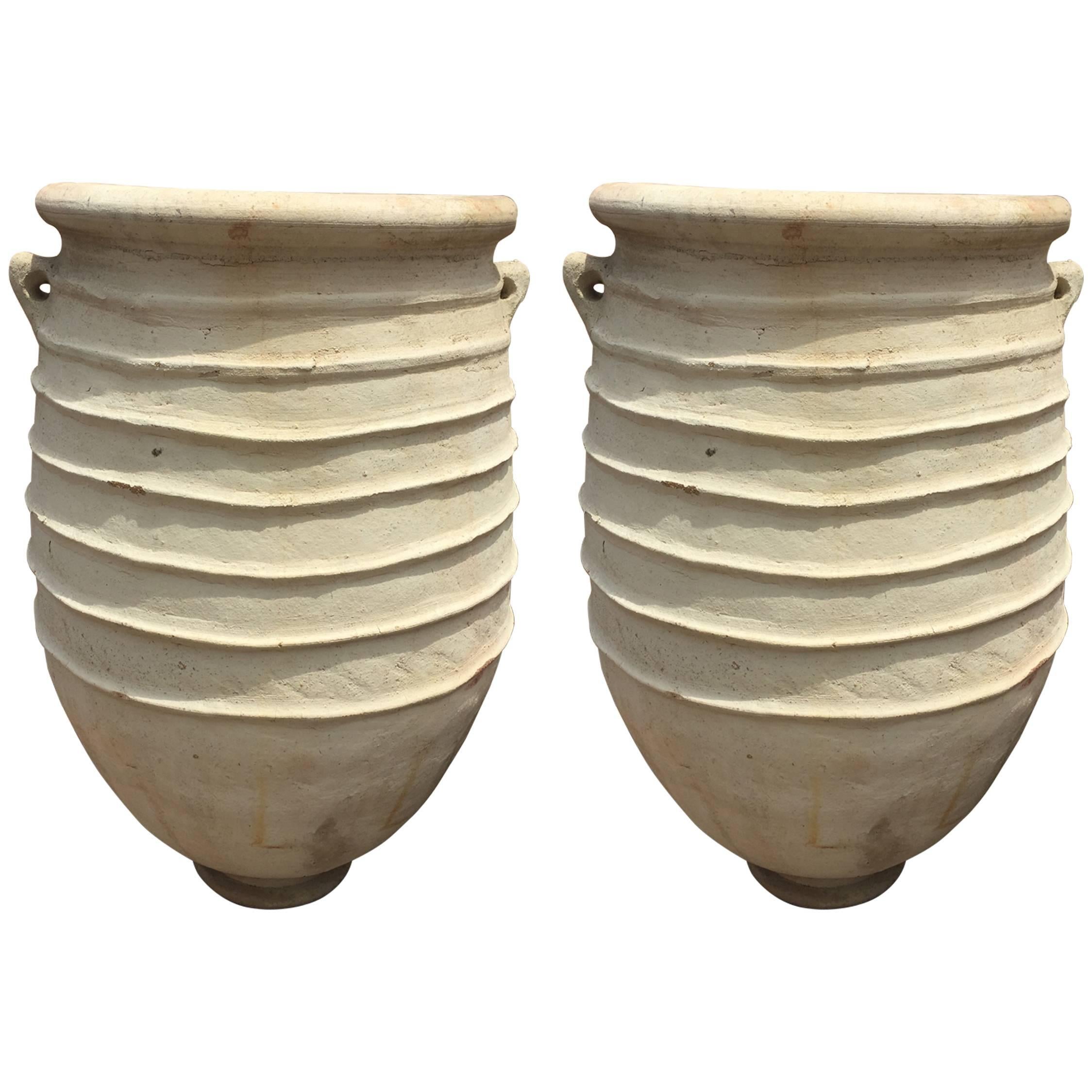 Pair of Massive Ceramic Terracotta Jar For Sale