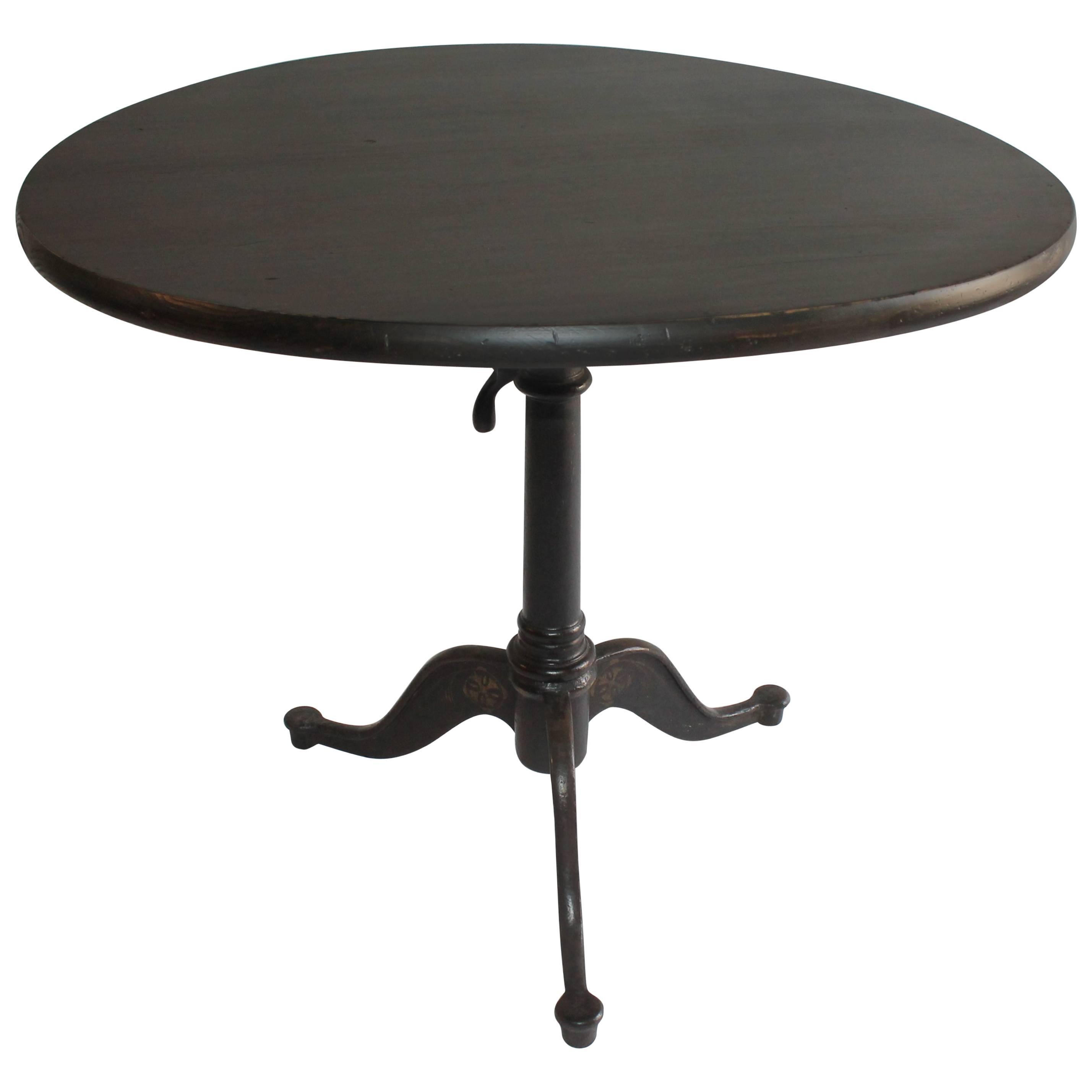 19th Century Industrial Pedestal Table with Iron Base